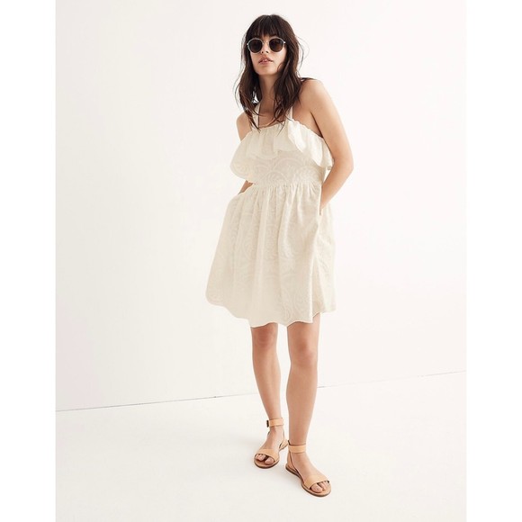 Madewell Dresses & Skirts - Madewell‎ Embroidered Apron Ruffle Dress Size 16 Brand New